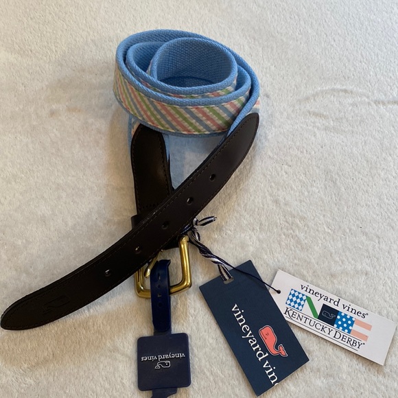 Vineyard Vines Other - Vineyard Vines Kentucky Derby multicolor seersucker belt Size 38  NWT